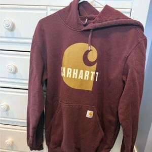 Carhartt Men's Burgundy and Gold Hoodie
